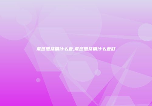 煮蒸黑茶用什么壶,煮蒸黑茶用什么壶好