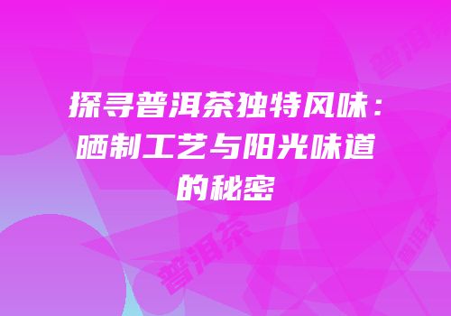 探寻普洱茶独特风味：晒制工艺与阳光味道的秘密