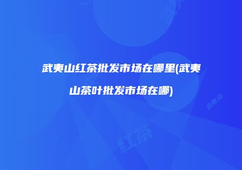 武夷山红茶批发市场在哪里(武夷山茶叶批发市场在哪)