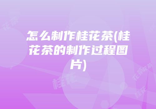 怎么制作桂花茶(桂花茶的制作过程图片)