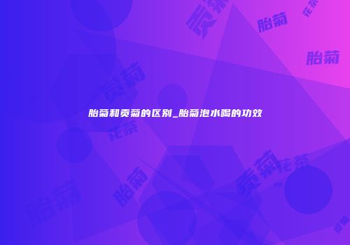 胎菊和贡菊的区别_胎菊泡水喝的功效