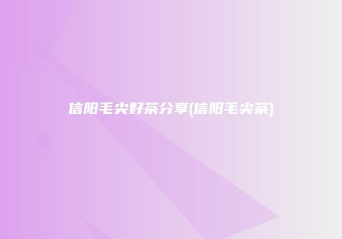 信阳毛尖好茶分享(信阳毛尖茶)