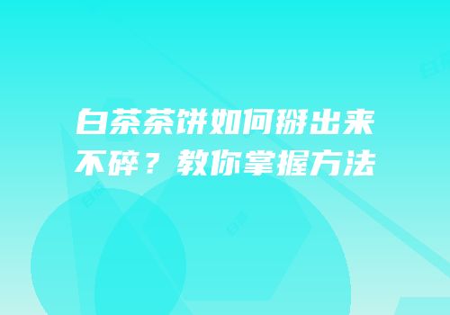 白茶茶饼如何掰出来不碎？教你掌握方法