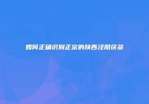 如何正确识别正宗的陕西泾阳茯茶