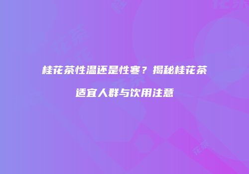 桂花茶性温还是性寒？揭秘桂花茶适宜人群与饮用注意