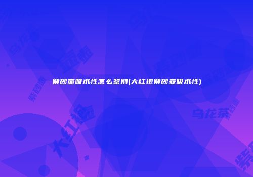 紫砂壶吸水性怎么鉴别(大红袍紫砂壶吸水性)
