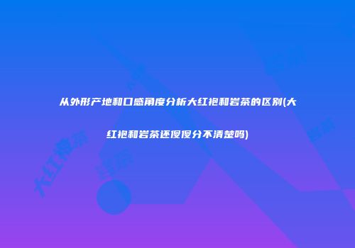 从外形产地和口感角度分析大红袍和岩茶的区别(大红袍和岩茶还傻傻分不清楚吗)
