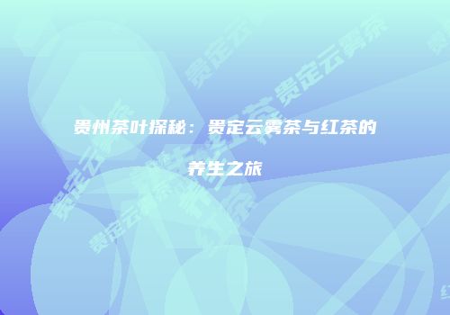 贵州茶叶探秘：贵定云雾茶与红茶的养生之旅