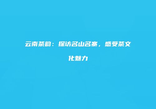 云南茶韵：探访名山名寨，感受茶文化魅力