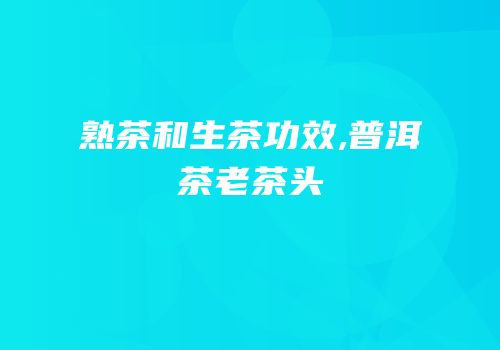 熟茶和生茶功效,普洱茶老茶头