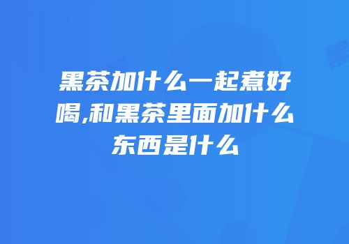 黑茶加什么一起煮好喝,和黑茶里面加什么东西是什么