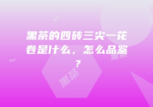 黑茶的四砖三尖一花卷是什么，怎么品鉴？