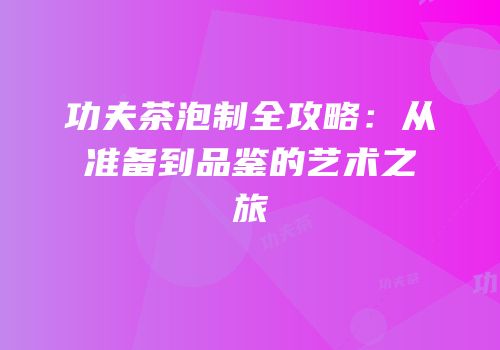 功夫茶泡制全攻略：从准备到品鉴的艺术之旅
