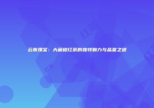 云南瑰宝：大藏柑红茶的独特魅力与品鉴之道
