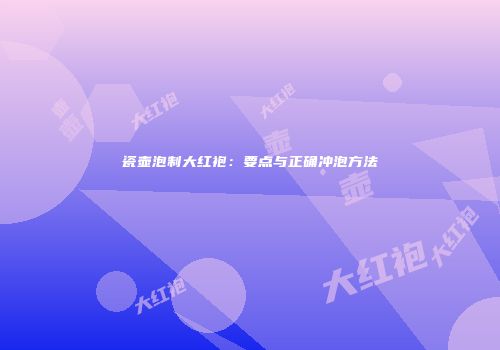瓷壶泡制大红袍：要点与正确冲泡方法