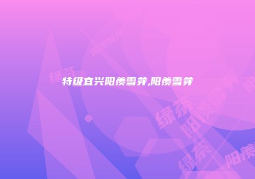 特级宜兴阳羡雪芽,阳羡雪芽