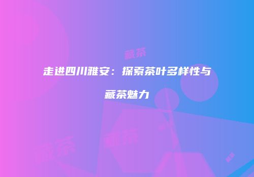 走进四川雅安：探索茶叶多样性与藏茶魅力