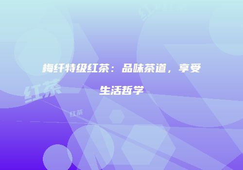 梅纤特级红茶：品味茶道，享受生活哲学