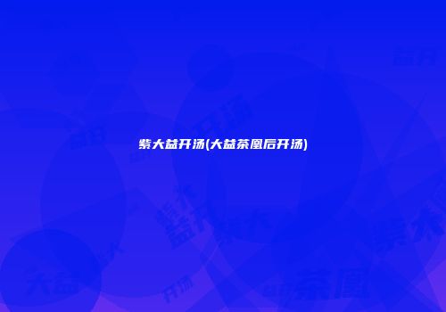 紫大益开汤(大益茶凰后开汤)