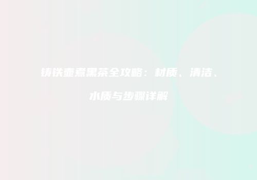 铸铁壶煮黑茶全攻略：材质、清洁、水质与步骤详解