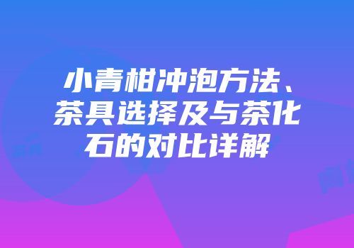 小青柑冲泡方法、茶具选择及与茶化石的对比详解