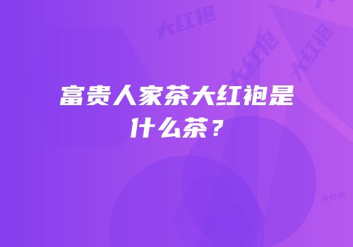 富贵人家茶大红袍是什么茶？