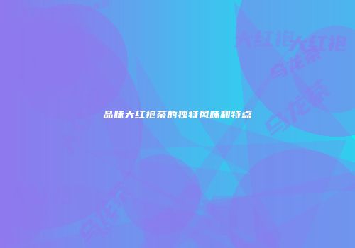 品味大红袍茶的独特风味和特点