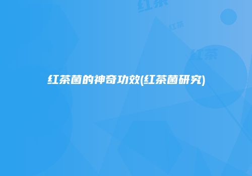 红茶菌的神奇功效(红茶菌研究)
