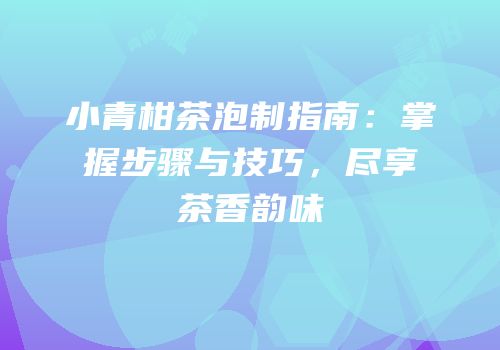 小青柑茶泡制指南：掌握步骤与技巧，尽享茶香韵味