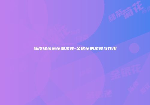 陈皮绿茶菊花喝功效-金银花的功效与作用