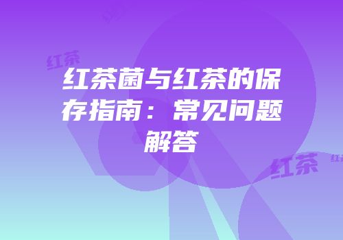 红茶菌与红茶的保存指南：常见问题解答