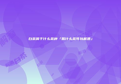 白茶属于什么茶种「喝什么茶可以解酒」