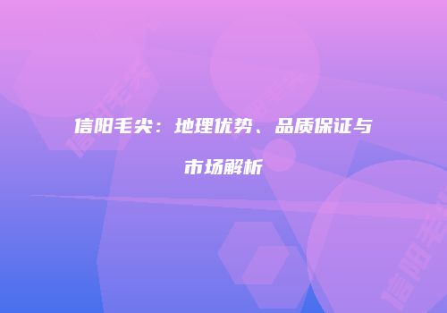 信阳毛尖：地理优势、品质保证与市场解析