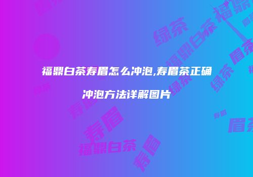 福鼎白茶寿眉怎么冲泡,寿眉茶正确冲泡方法详解图片