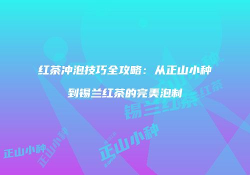 红茶冲泡技巧全攻略：从正山小种到锡兰红茶的完美泡制
