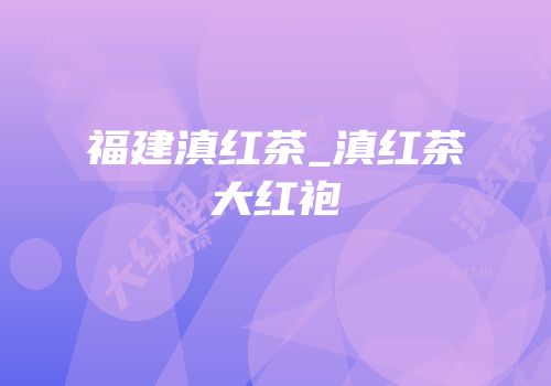 福建滇红茶_滇红茶大红袍