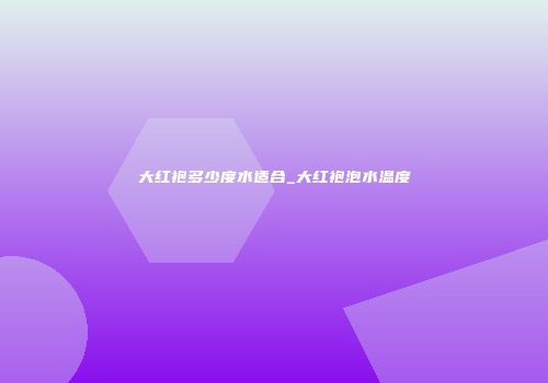 大红袍多少度水适合_大红袍泡水温度