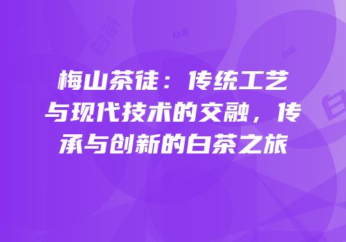 梅山茶徒：传统工艺与现代技术的交融，传承与创新的白茶之旅