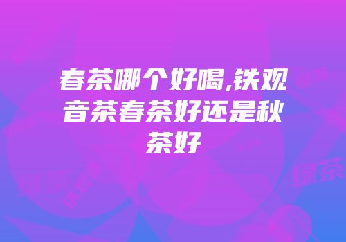 春茶哪个好喝,铁观音茶春茶好还是秋茶好