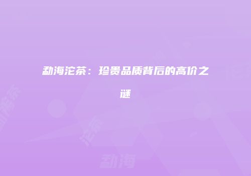 勐海沱茶：珍贵品质背后的高价之谜