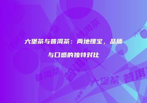六堡茶与普洱茶：两地瑰宝，品质与口感的独特对比