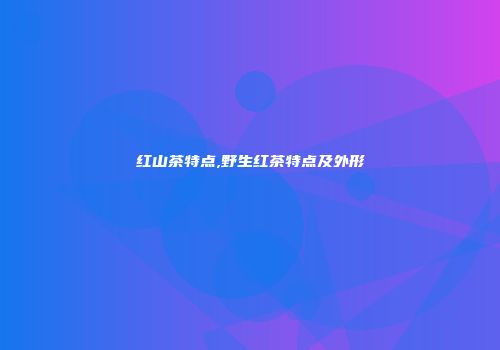 红山茶特点,野生红茶特点及外形