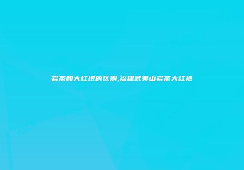 岩茶和大红袍的区别,福建武夷山岩茶大红袍