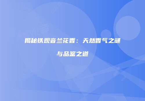 揭秘铁观音兰花香：天然香气之谜与品鉴之道