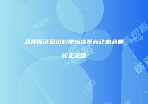 品质保证凤山牌炭焙铁观音让你品尝纯正茶香