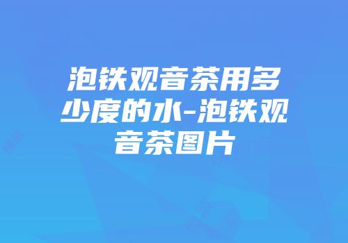 泡铁观音茶用多少度的水-泡铁观音茶图片