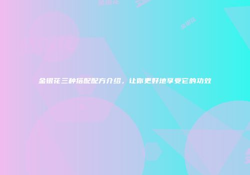 金银花三种搭配配方介绍，让你更好地享受它的功效