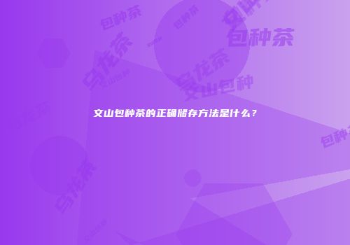文山包种茶的正确储存方法是什么？