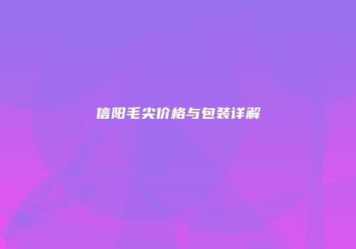 信阳毛尖价格与包装详解