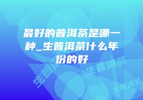 最好的普洱茶是哪一种_生普洱茶什么年份的好